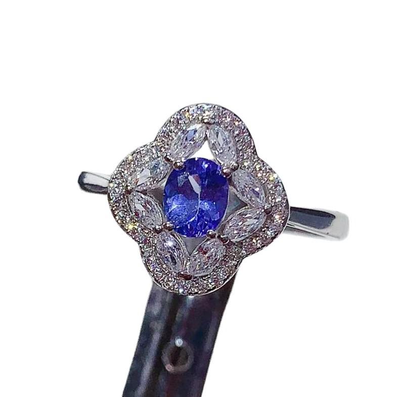 Inel cu Tanzanit din Argint Sterling – Bijuterii cu Gemă Elegante, de Înaltă Calitate pentru Femei