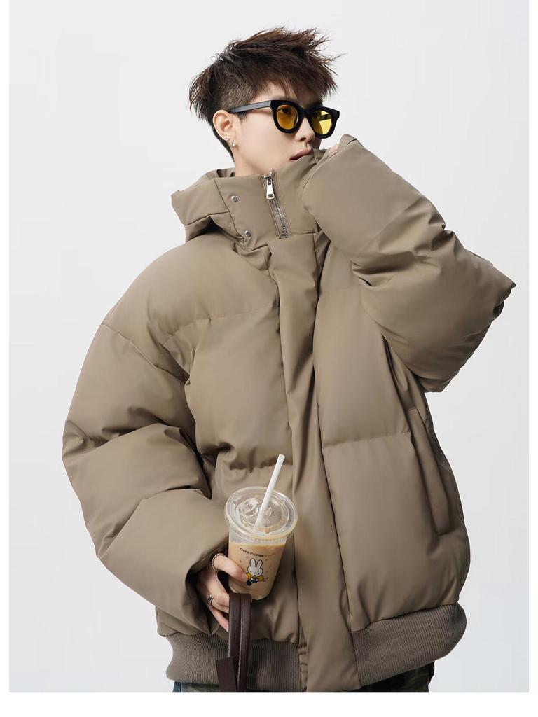 American Retro Hooded Thickened Winter Puffer Jacket 2025