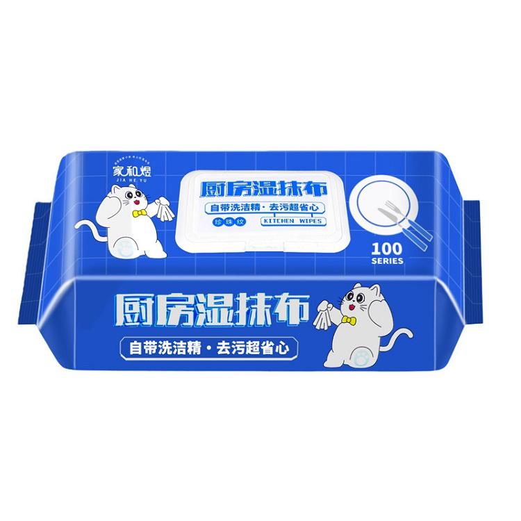 Kitchen Wipes 100 Sheets Large Pack Powerful Oil Stain Removal Special Disposable Wipes Cleaning Extra Large Extra Thick Wet Wipes