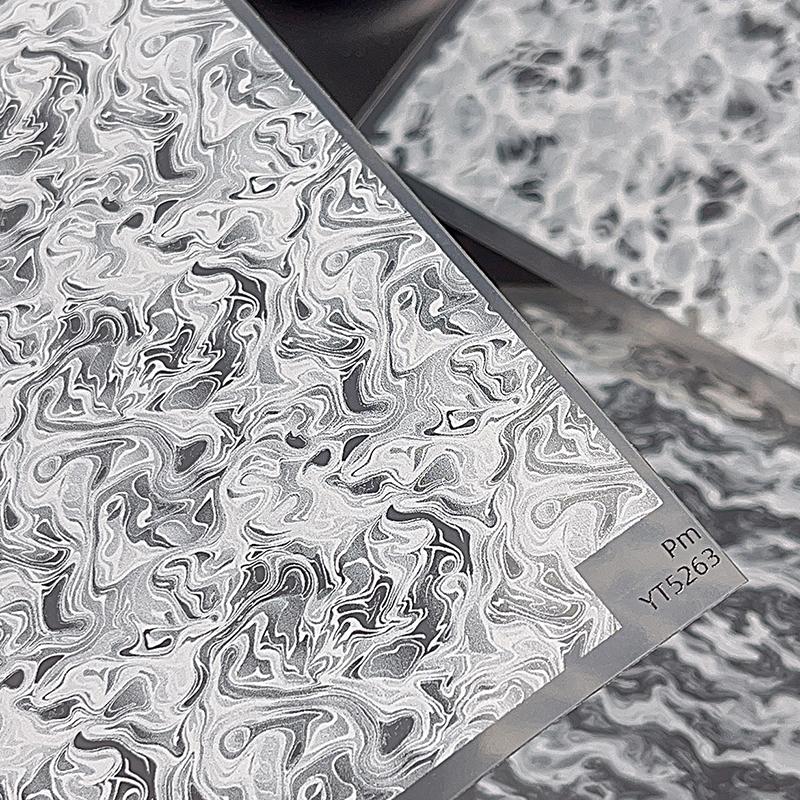 Soft Solid Color Self Adhesive Flat Nail Art Decorations Stickers Manicure Decals Solid Color Ultra-thin White Sea Waves