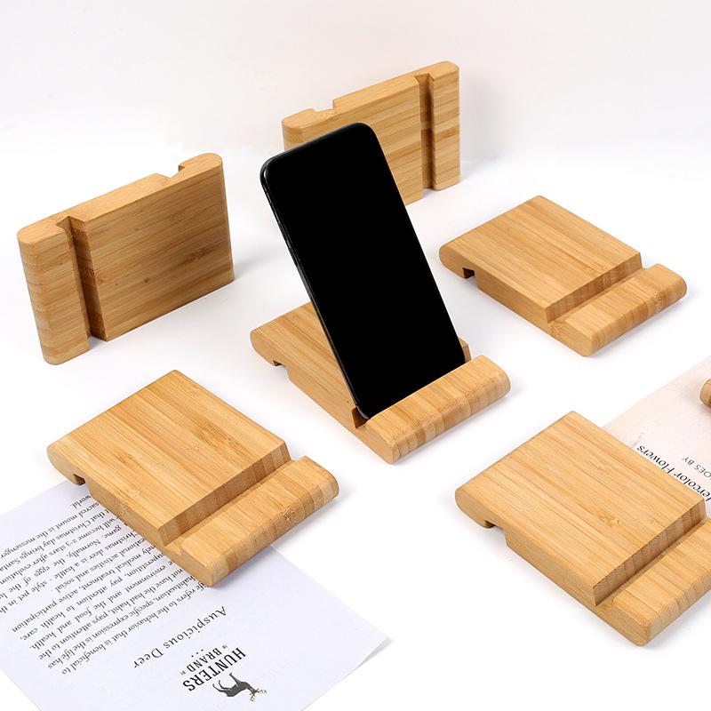 Alishan Bamboo Adjustable Phone Holder - Universal Desktop Stand Universal