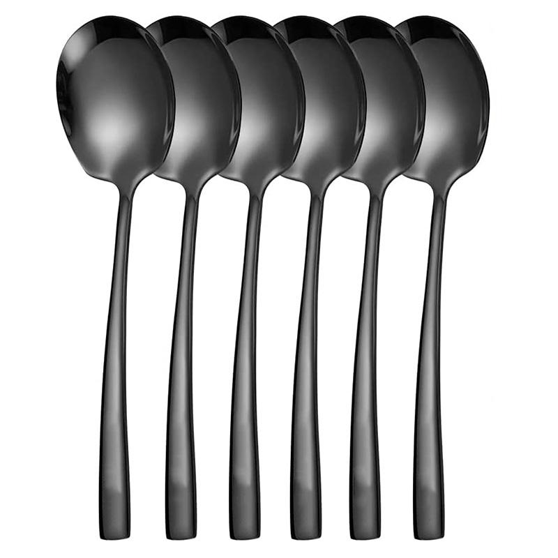 Premium 6PCS Stainless Steel Serving Spoon Set for Catering, Large Serving Utensils Buffet Spoons Restaurant Supplies
