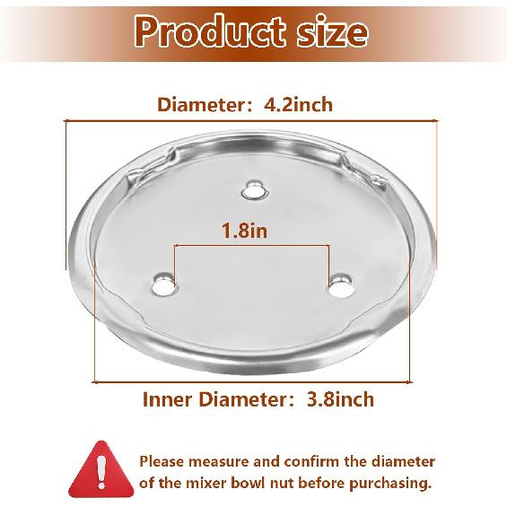 W10191926 Mixer Bowl Screw Cap Replacement for Whirlpool KitchenAid Kenmore Mixer Bowl Clamping Plate Replace 4163032 WPW10191926 AP6016640 4161126