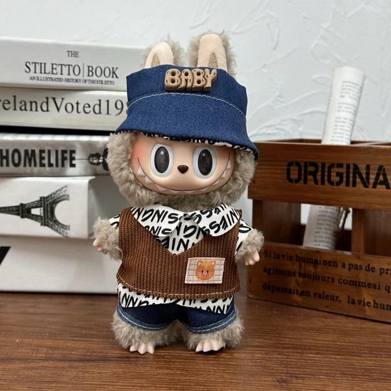 Suitable for 17cm Labubu Clothes Cute Overalls Skirt Suit V1 V2 V3 DIY Clothing Accessories Creative Children's Toy Gifts