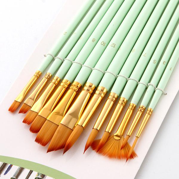 12Pcs Fine Detail Paint Brush Set Double Color Hair Paintbrushes  Drawing Kits