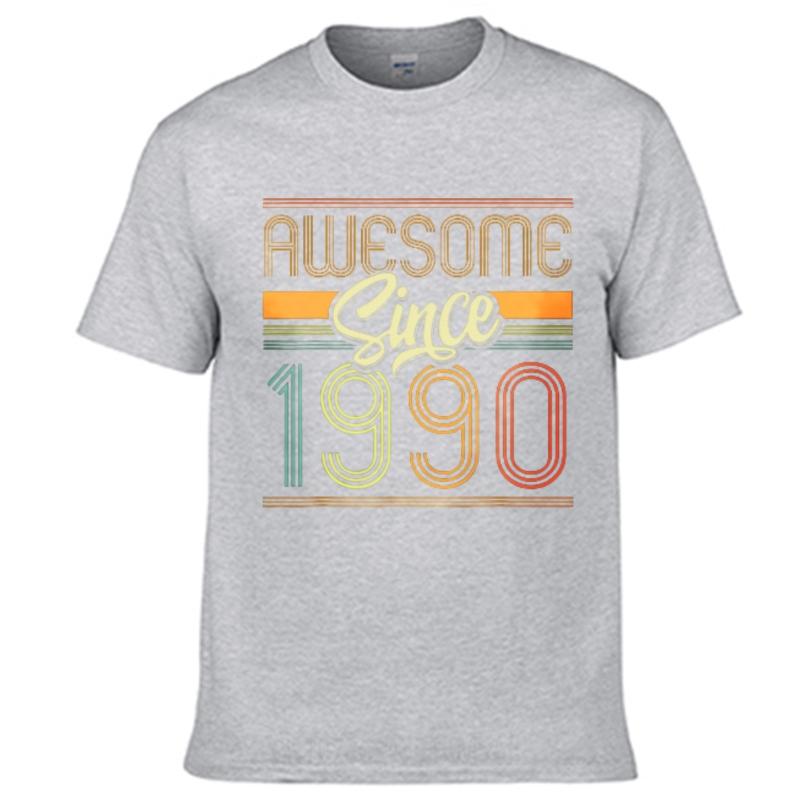 Street Wear For him summer tshirt unisex Awesome Since 1990 Retro Design Retro For man Teeshirt Mens Tshirt Essential Tee