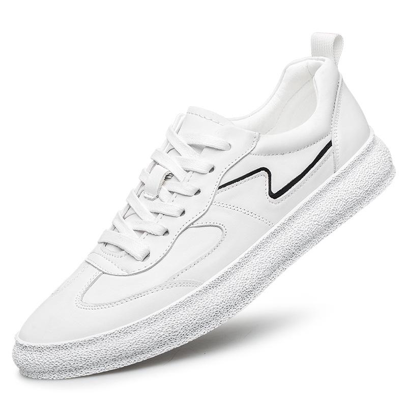 Men s Korean Style Casual Canvas Lace-up Shoes - Summer Breathable Cowhide, Round Toe, Low-cut, Flat Bottom, White. 46 белый
