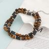 2023 Men's Fashion: European & American Black Onyx and Volcanic Tiger Stone Necklace