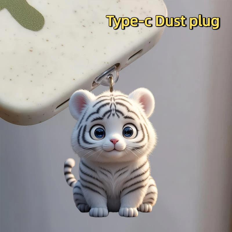 Acrylic Phone Dust Plug Pendant 2D Flat Pendant Suitable For Phone Type-C Universal Phone Accessories