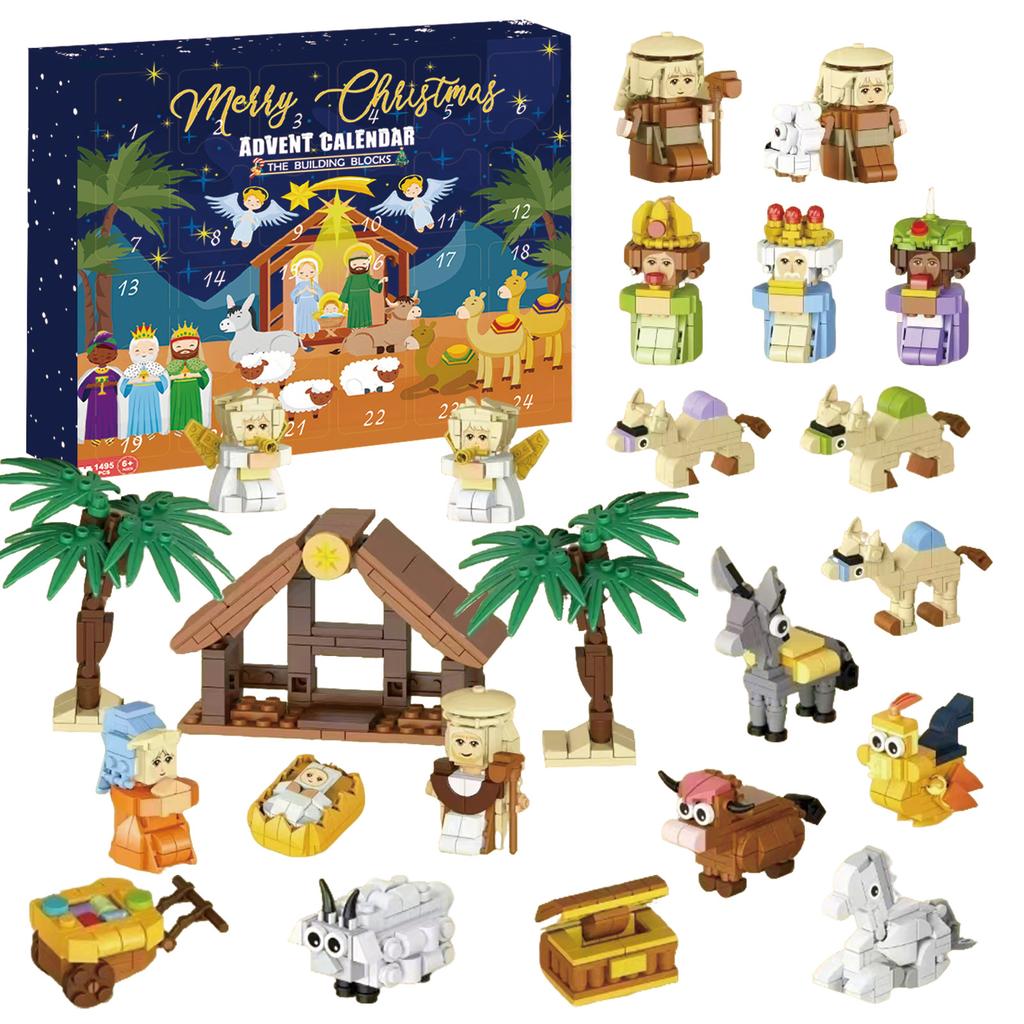Hot Christmas Tree Building Blocks Toys Advent Calendar Gift Box 24Days Countdown Calendar Blind Box New Years Christmas Gift