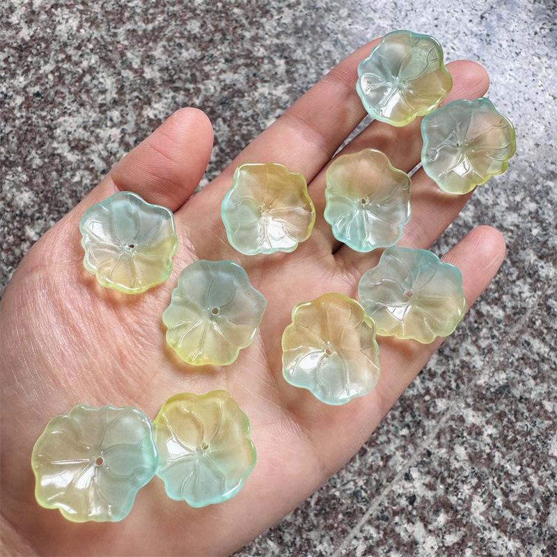 10-Piece Set: 22x24mm 3D Lotus Leaf DIY Hairpin Material for Ancient Style Jade Hairpins