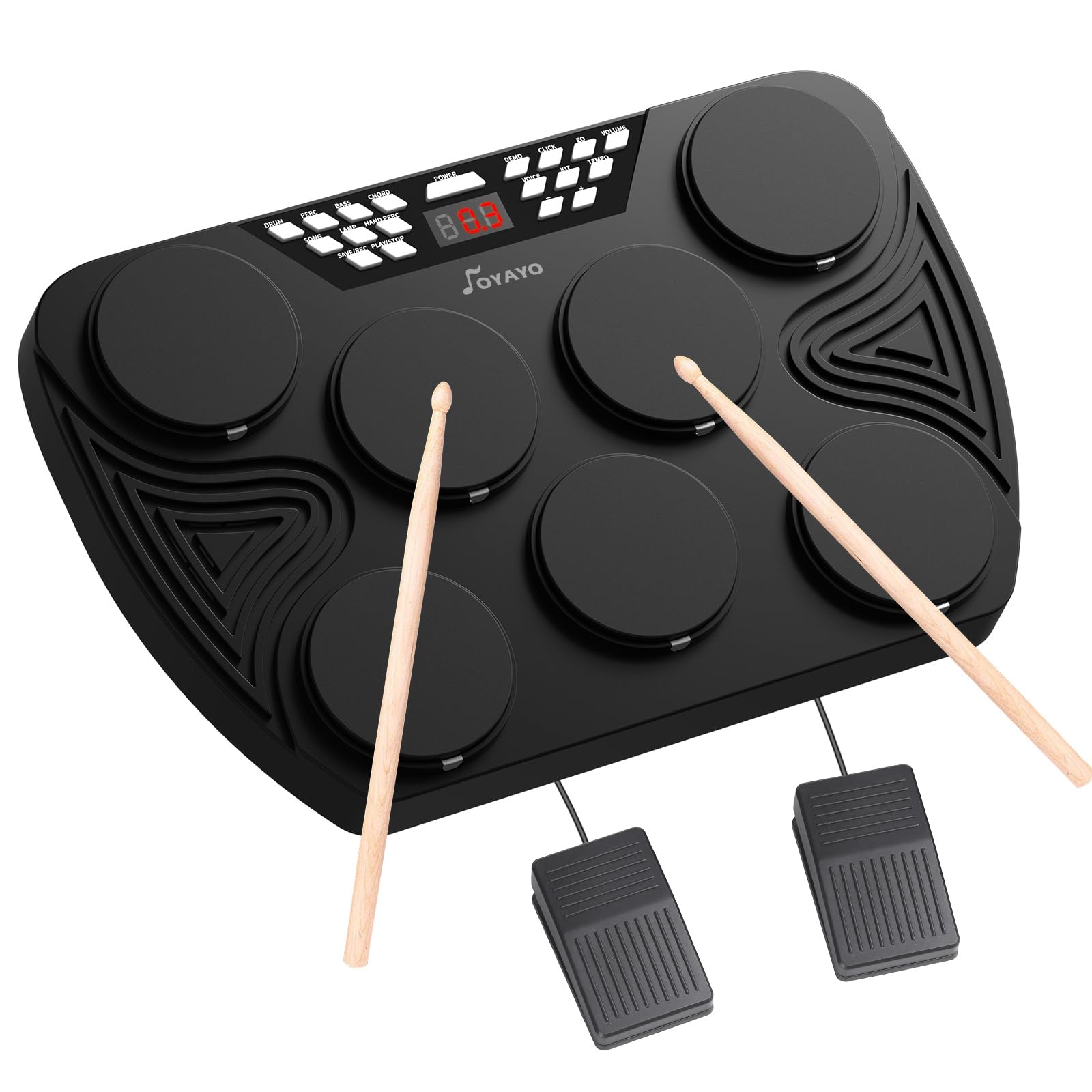 OYAYO Electronic Drum Pad 7 Japanese Instruction Manual Included Kit, Pads, Portable, Rechargeable, Velocity-Sensing, USB-MIDI Compatible, Mac/PC