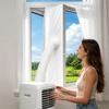 Portable AC Window Vent Kit Waterproof Zipper Opening Insulation Panel Portable AC Unit Window Kit for Indoor Home Kitchen