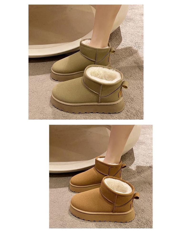 Dam 2024 Plattform Snökängor - Tjocksulade, Vattentäta, Halkfria, Plus Sammet Varma Utomhus Vinterskor