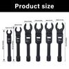 6pc Ergonomic Open End Wrench Kit 12-19mm Flexible Head Motion High Strength Steel Socket Wrench For Auto Maintenance