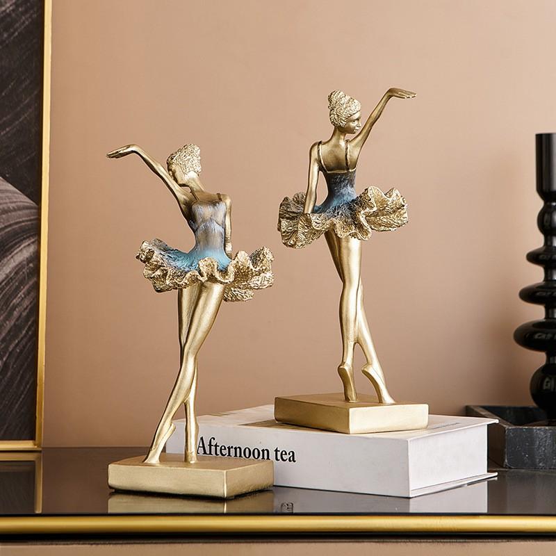 Ballet Dancer Figurine Decorative Resin Ornament Modern Minimalist Home Office Desk Decoration Gift Women