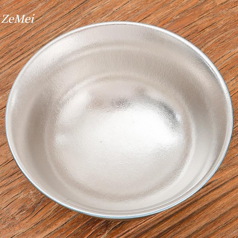 1Pcs Pure Titanium Double-Wall Salad Bowl,11.8 Cm Multicolor Home Breakfast Cheese Food Tableware,Snack Bowl Table Decoration
