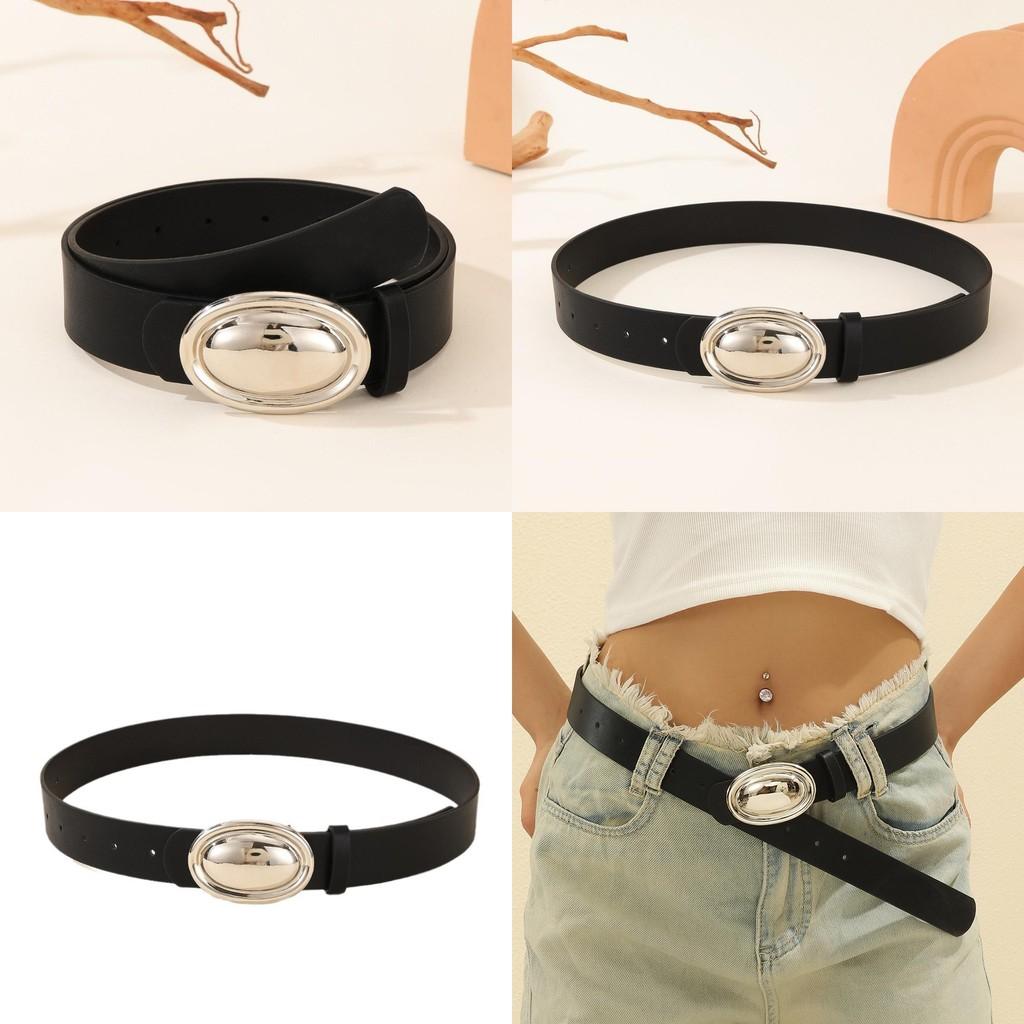 Casual Womens Fashionable Belt With Smooth Egg Shaped Buckle For Daily Looks