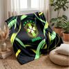 Brazil Football Printed Flannel Blanket Skin Friendly Warm Decorative Throw for Indoor Couch Bed Daily Use