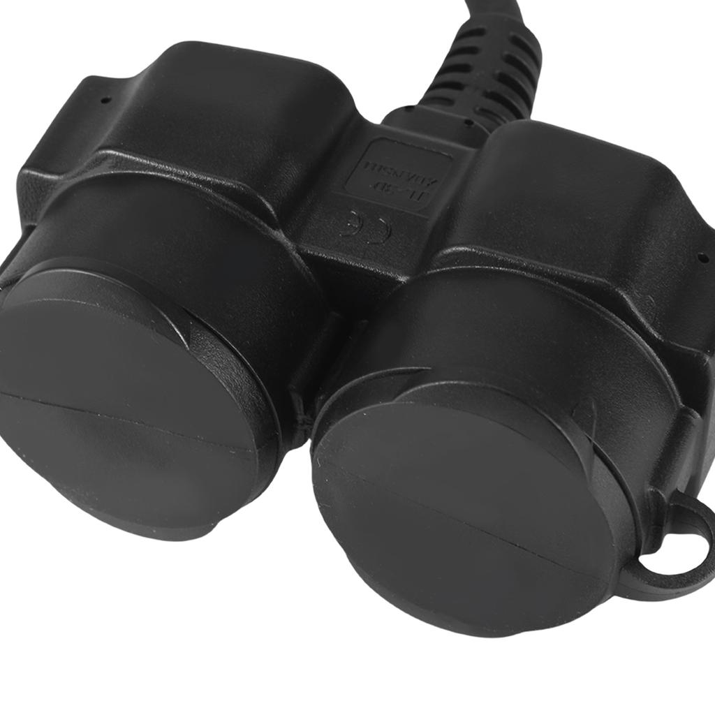 Heavy Duty Double Socket Extension Cable Fireproof Cord Outdoor Power Outlet Plastic for Outdoor & Damp Environments