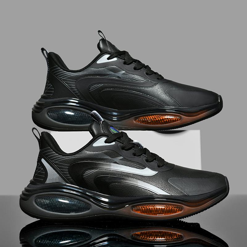 Ultra-Light Air Cushion Shock-Absorbing Running Shoes for Students and Teenagers Leather Casual Running Sneakers