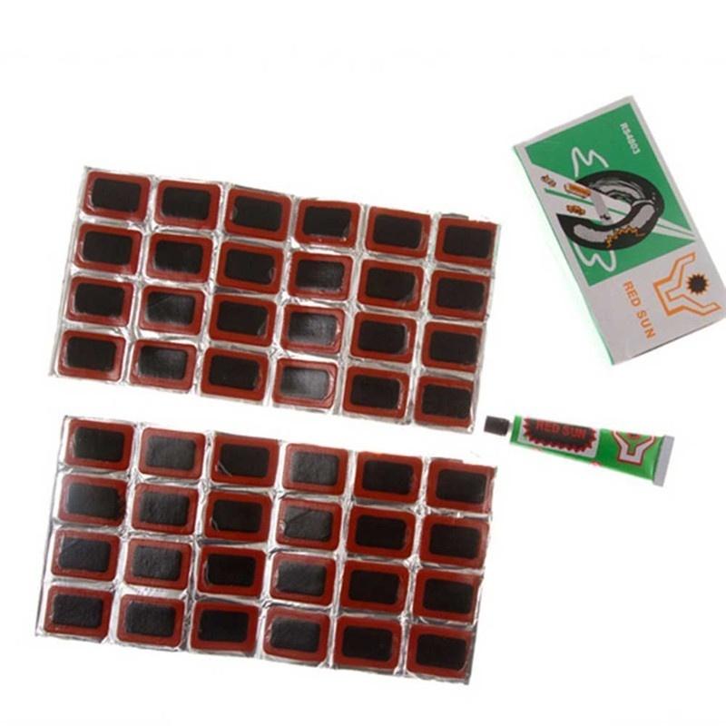 48 buc. Lipici rece pentru biciclete + Lipici Set de instrumente pentru repararea anvelopelor de biciclete Seturi de reparare a anvelopelor Patch Cauciuc Fetal