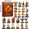 Caw-F Advent Calendars 2025 Funny Christmas Decor Chicken Ornaments 24 Days Countdown Calendar Christmas Tree Hanging Charms