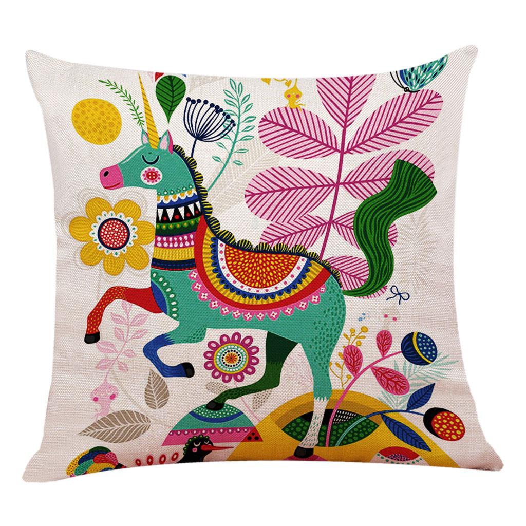Cotton Linen Colorful Pattern Sofa Waist Cushion Cover Home Decor Pillow Case Cotton Linen Colorful Pattern Sofa Waist Cushion Cover Home Decor Pillow Case