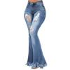 Women's High Waist Washed Women's Jeans Fashionable Versatile Straight Leg Pants