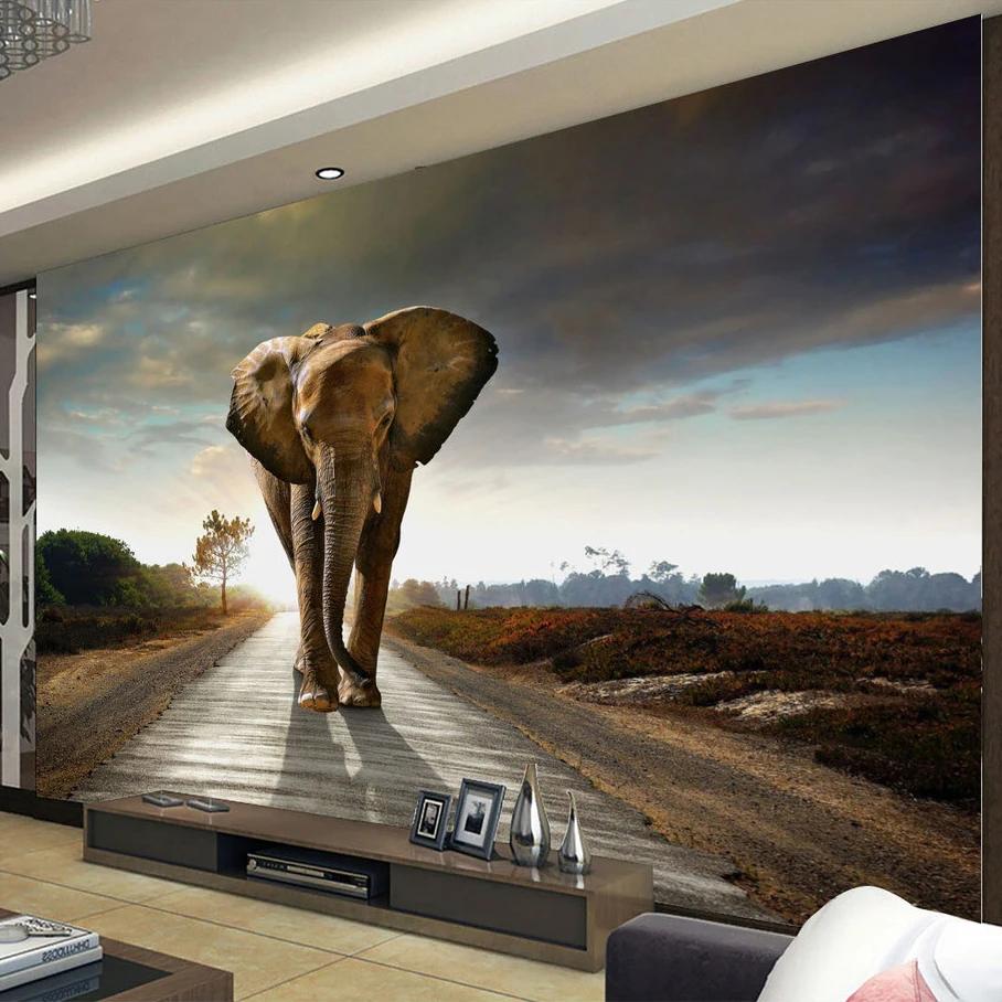 Elephant Photographic Background 3D Photo Mural Wallpaper Living Room Bedroom Printed Wallpaper