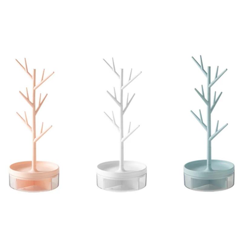 

Поворотный стеллаж для демонстрации ювелирных изделий на стол туалетного столика, креативная домашняя шкатулка для хранения ювелирных изделий в форме ветки дерева, акриловый поднос для хранения