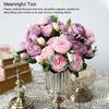 Bouquet di Fiori di Seta di Rosa Artificiale Rose Finte Fiori Real Touch per Festa Matrimonio Hotel Composizioni Ornamenti