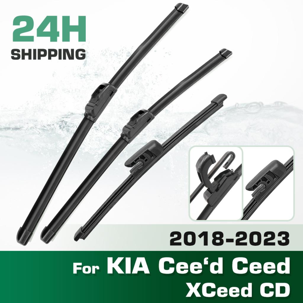 For KIA Cee'd Ceed XCeed CD 2018-2023 2019 2020 Wiper Front & Rear Wiper Blades Windshield Windscreen Window Brushes 26"+16"+12