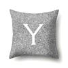 Polyester Pillowcase Home Decoration Gray Bottom Pillowcase 26 English Letter Cushion Cover