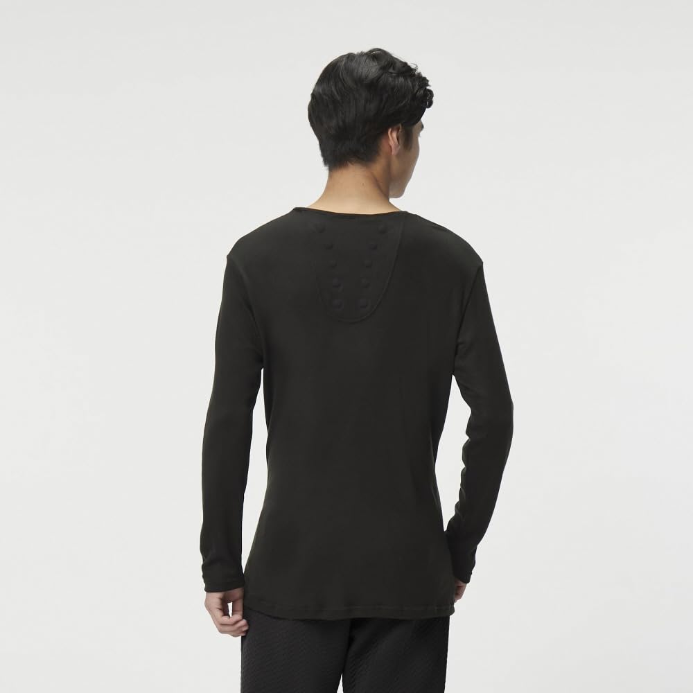 Mizuno Colantotte Breath Thermo Heat-Generating V-Neck 3/4 Sleeve Innerwear, Men's, Black, Size L (C2JABC01)