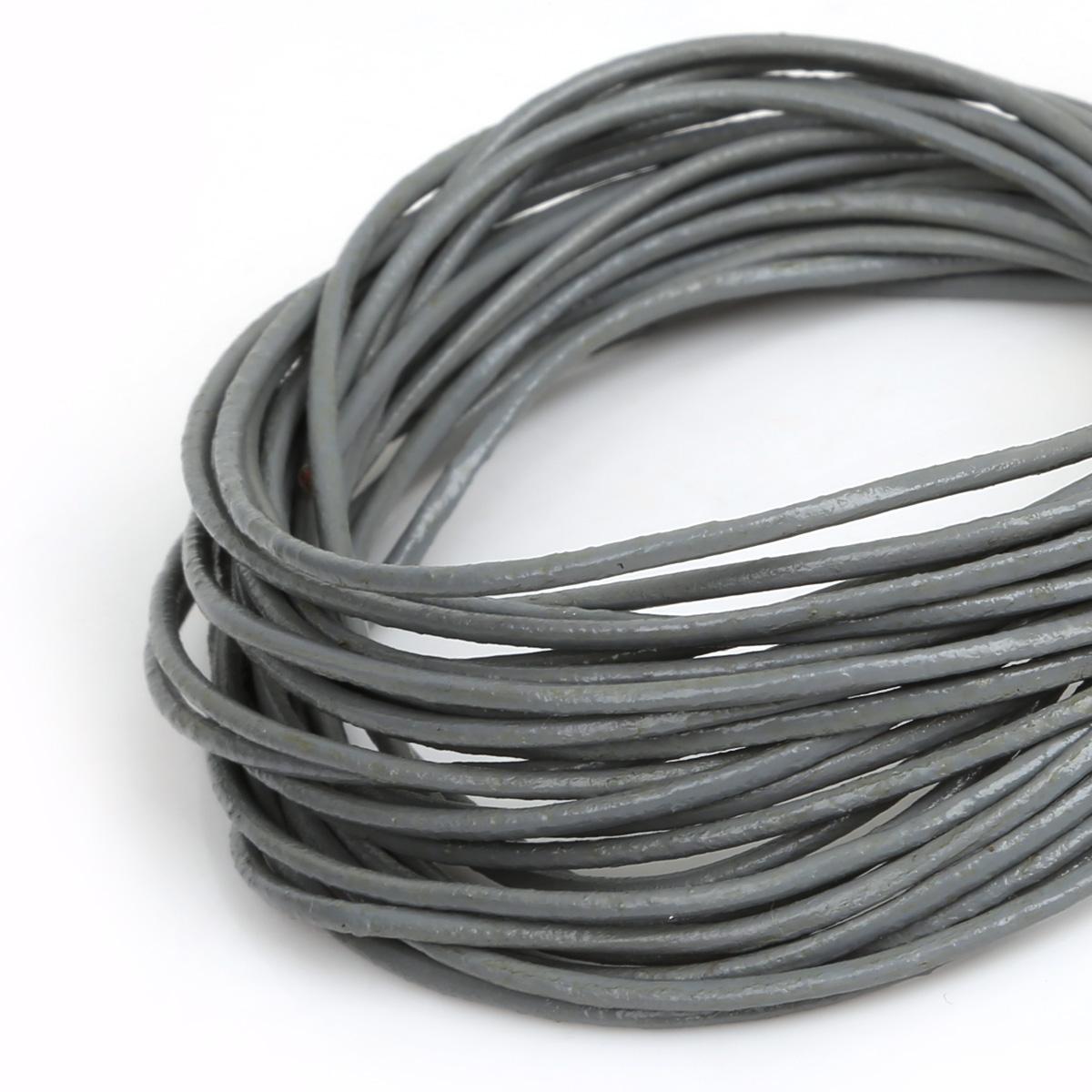 

Натуральна кругла шкіряна шнурова нитка для браслетів, виготовлення ювелірних виробів своїми руками Шнуровий шнурок 1.5mm 5M сірий