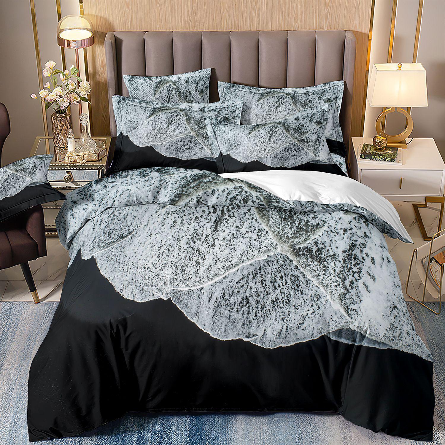 

Beach Duvet Set Ocean Sunset Bedding Hawaiian Wave Scenic 3D Printed Three-Piece Set cover 70 * 133 and 50 * 75 * 1