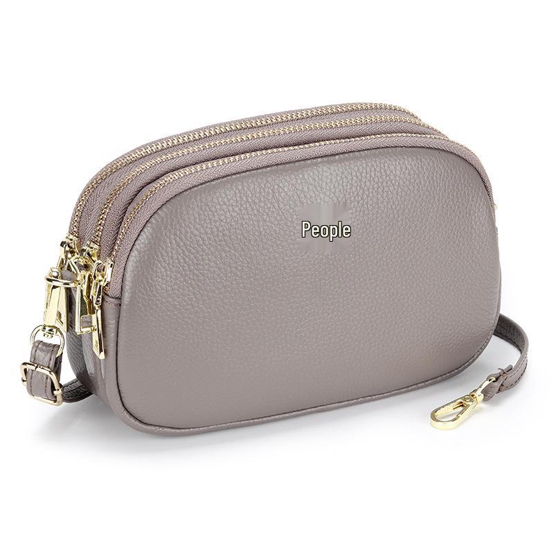 2025 Women's Soft Leather Three-Layer Shoulder Crossbody Bag - New Fashion Style for Mothers