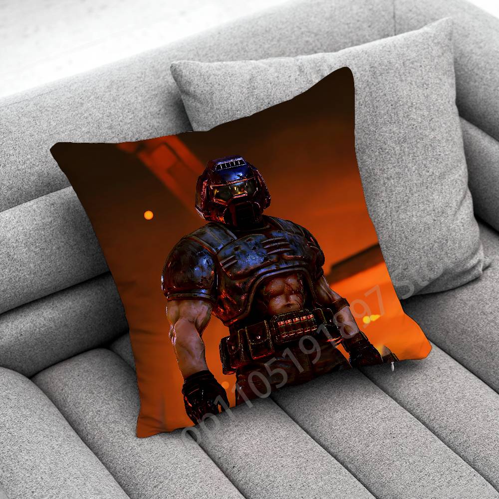 Game D-Doom Slayer Throw Pillow Case For 55x55cm 40x40cm 45x45cm 50x50cm 30x30cm Square Office Pillowship Cover