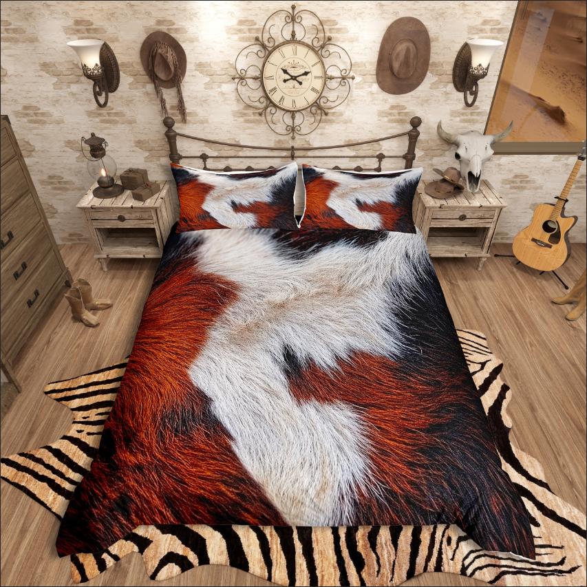 Homewish Animal Print Duvet Cover Set,Woodland Wildlife for Teens Bedding Set,Flower Love Heart Decor