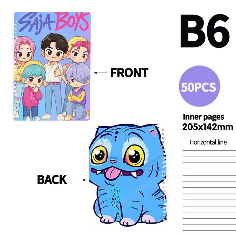 Kpop Demon Huntrix Notizbuch, 56-80 Seiten, Schulbedarf, Anime- und Kpop-Papiernotizbuch für Schüler, Kpop-Fans, Geschenkidee