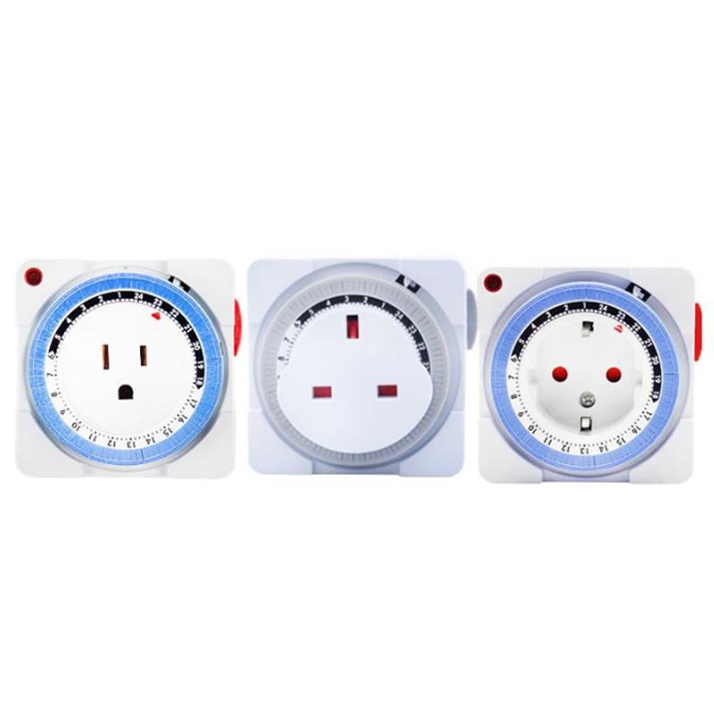 24 Hours Timer Switch Timer Plug In Mechanical Grounded Programmable Smart Countdown Loop Switch Socket Indoor Auto Power Off