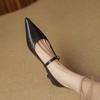 Fashion NEW Spring/Autumn Women Pumps Genuine Leather Shoes for Women Pointed Toe Thin Heel Shoes Cocise Black High Heels Mary Janes