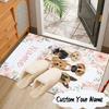 Custom Name Floral Puppies Art Carpet, Chair Rug,Area Rug for Office Bedroom Living Rooms Bedroom, Doormat Decor Christmas Fan Gifts