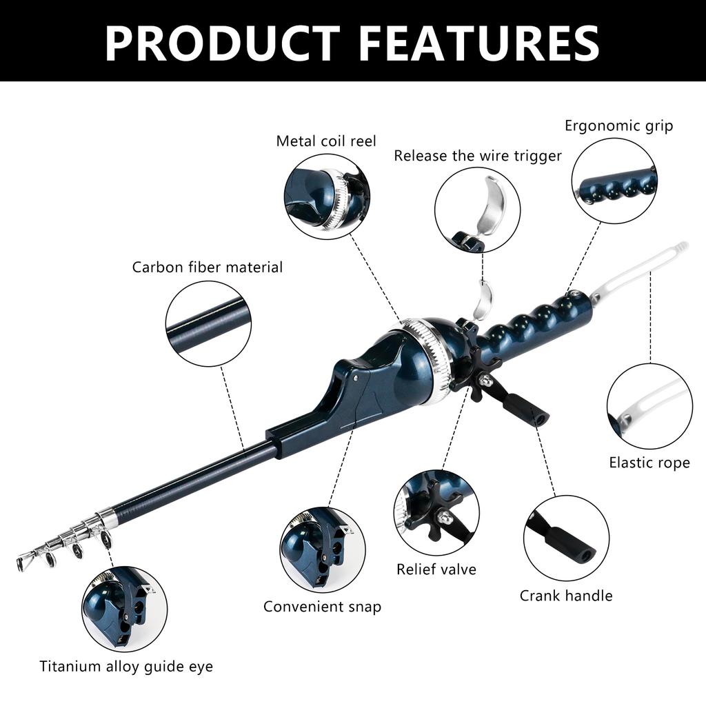 New Portable Telescopic Fly Rod & Reel, Compact Folding Fishing Rod for Outdoor Adventures – Mini Travel Fishing Gear