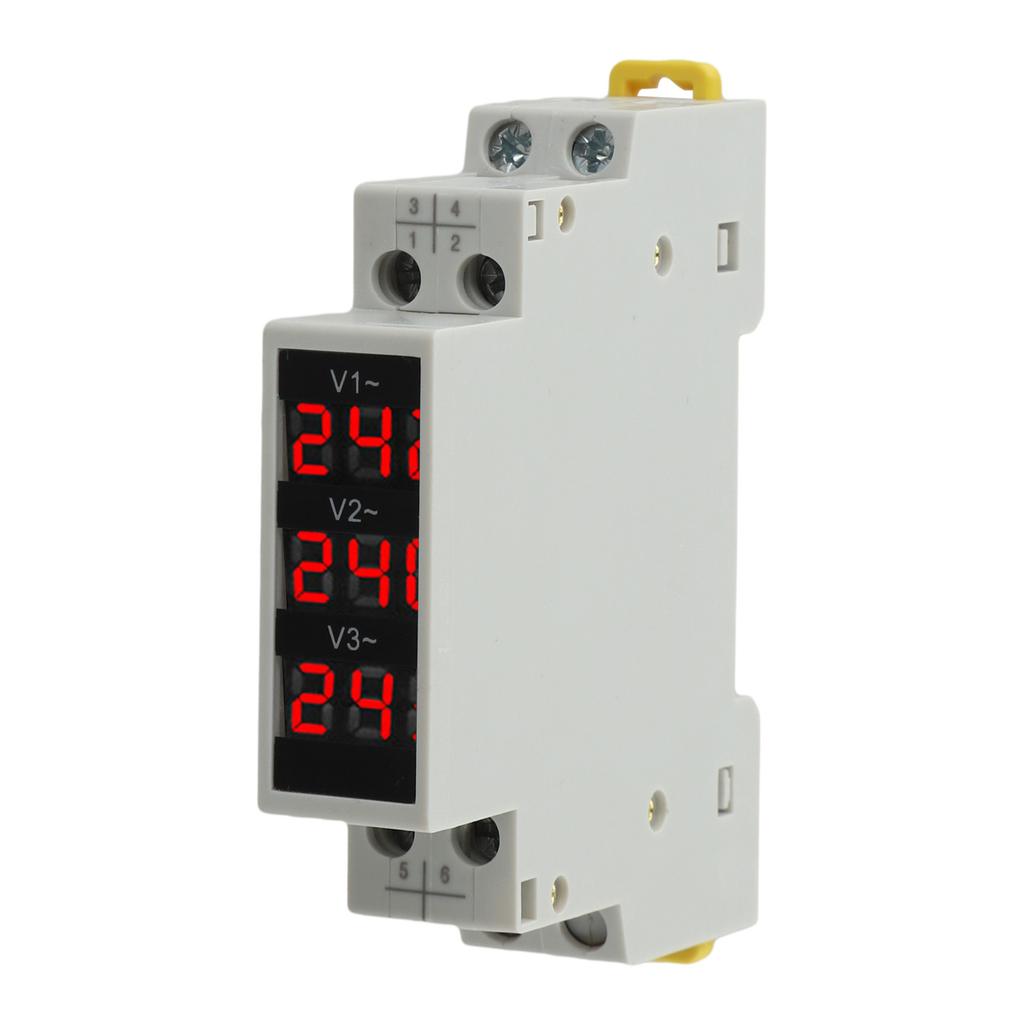 1pc BV-3R Three-phase Digital Voltmeter Din Rail Modular Voltage Meter AC80-500V 1VA For Electrical Cabinets Easy Installation