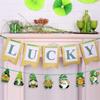 10 Pcs St Patrick S Day Faceless Leprechaun Hanging Decorations Unique 2D Flat Wooden Ornaments for Home Party Festival