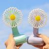 Summer Flower Desk Fan with Night Light Phone Holder 3-Speed Angle Adjustable Fan Rechargeable Office Bedroom Travel Personal Cooling Fan