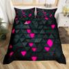 Geometric Triangle Duvet Set Blue Digital Print Three-Piece Set For Home And Dormitory Decoration