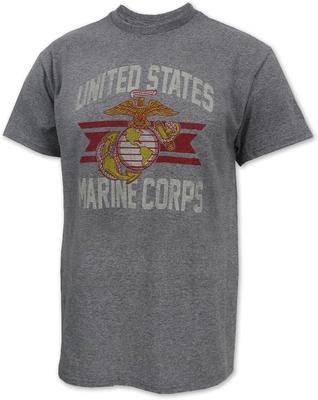 Armed Forces Gear Men's US Marines Vintage Basic Short-Sleeve T-Shirt - Licensed United States Marine Corps Shirts for Men